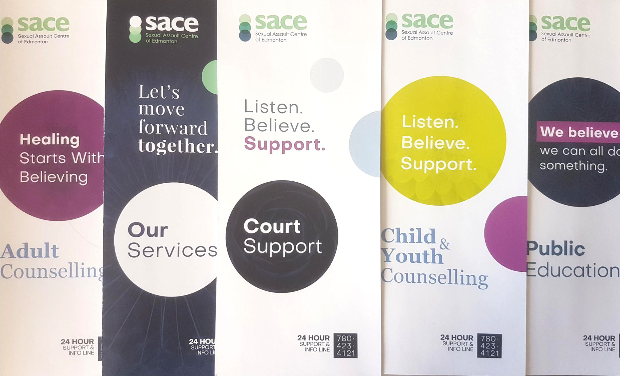 SACE brochures, featuring our new Court Support Program