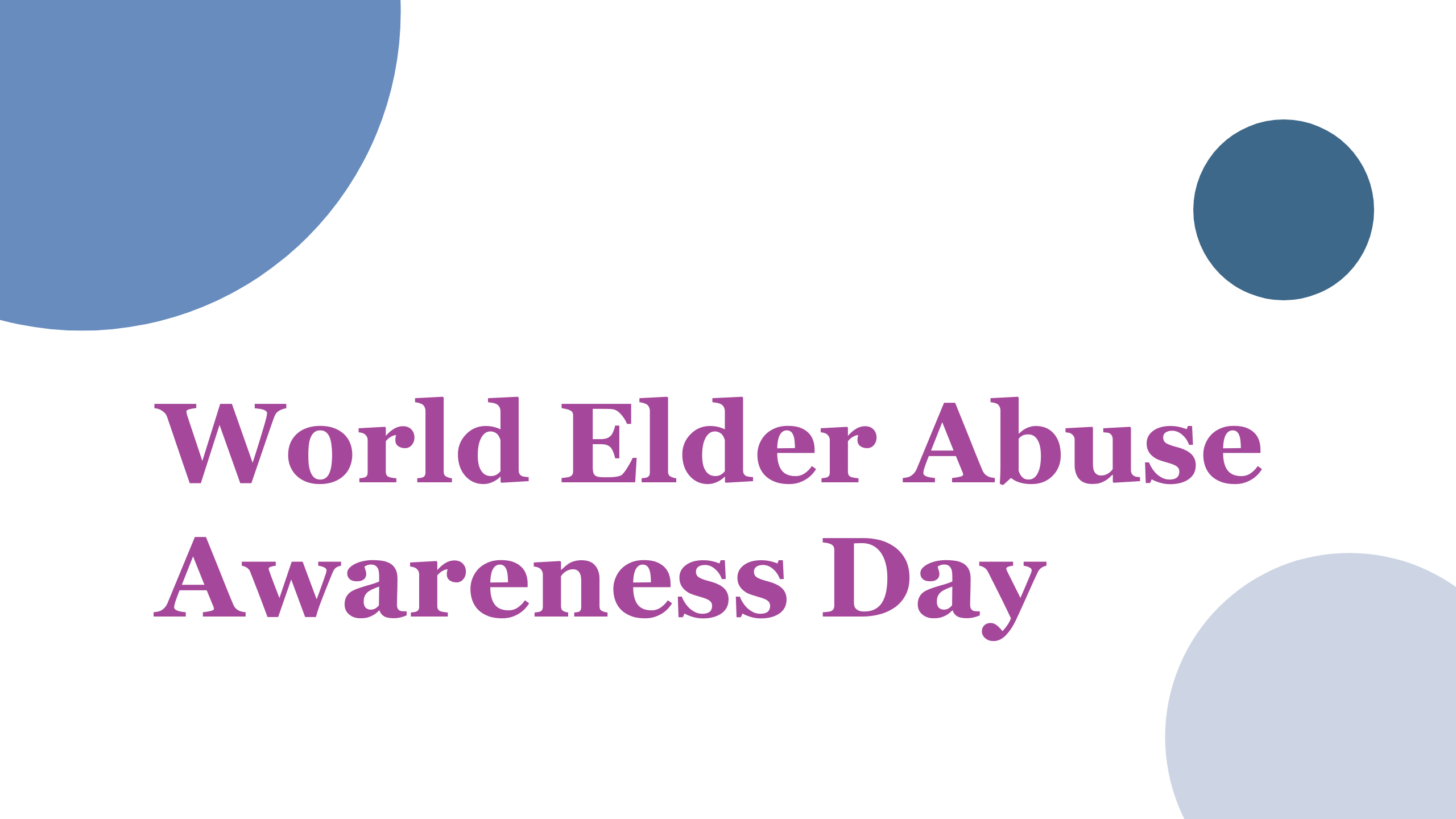 Purple text on a white background that says World Elder Abuse Awareness Day