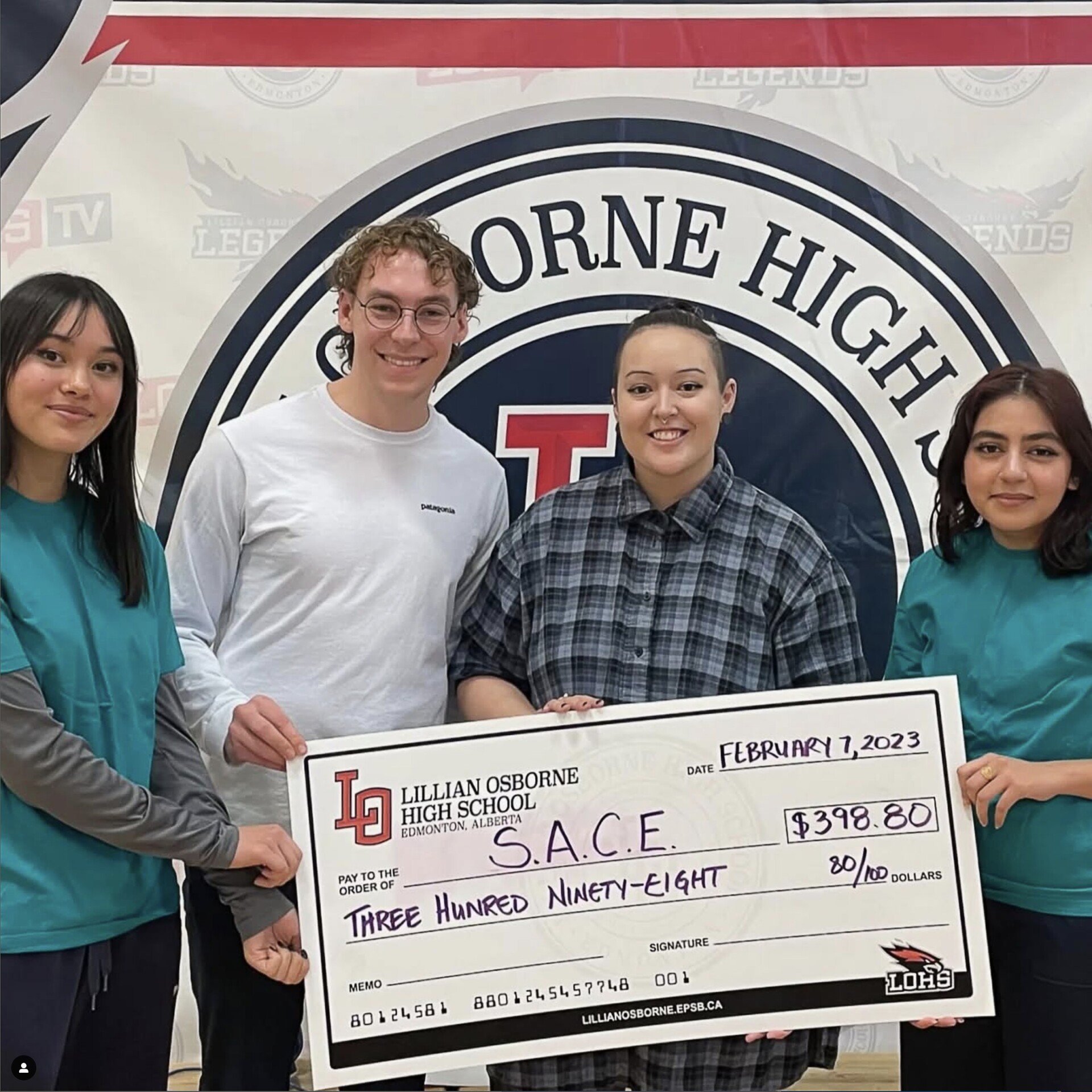 Lilian Osborne High School donation