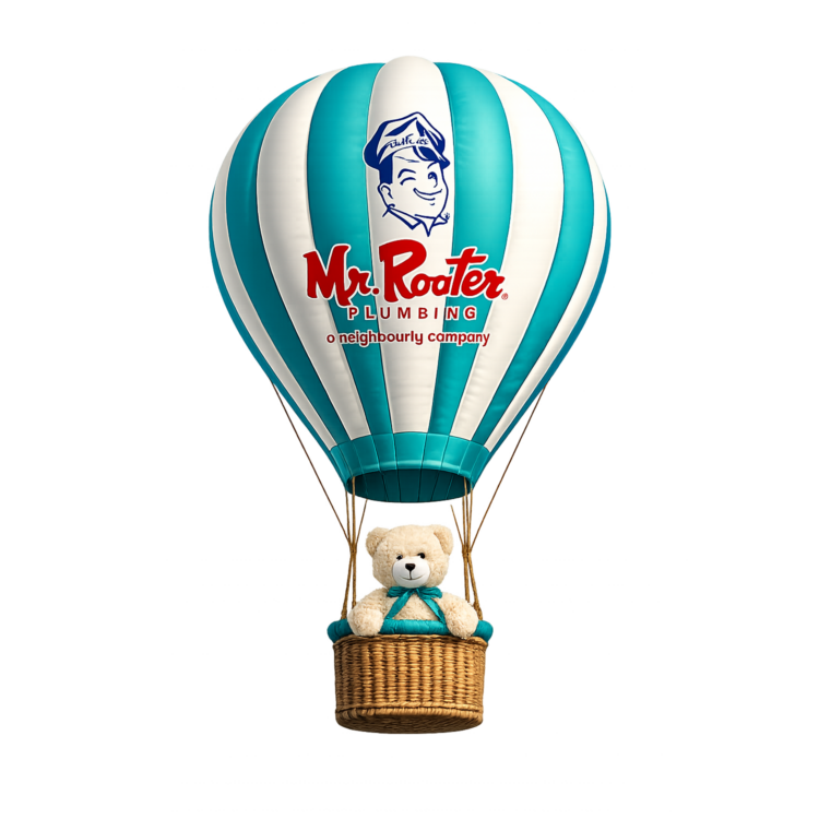 MrRooter Balloon Bear - Get Carried Away for a Cause